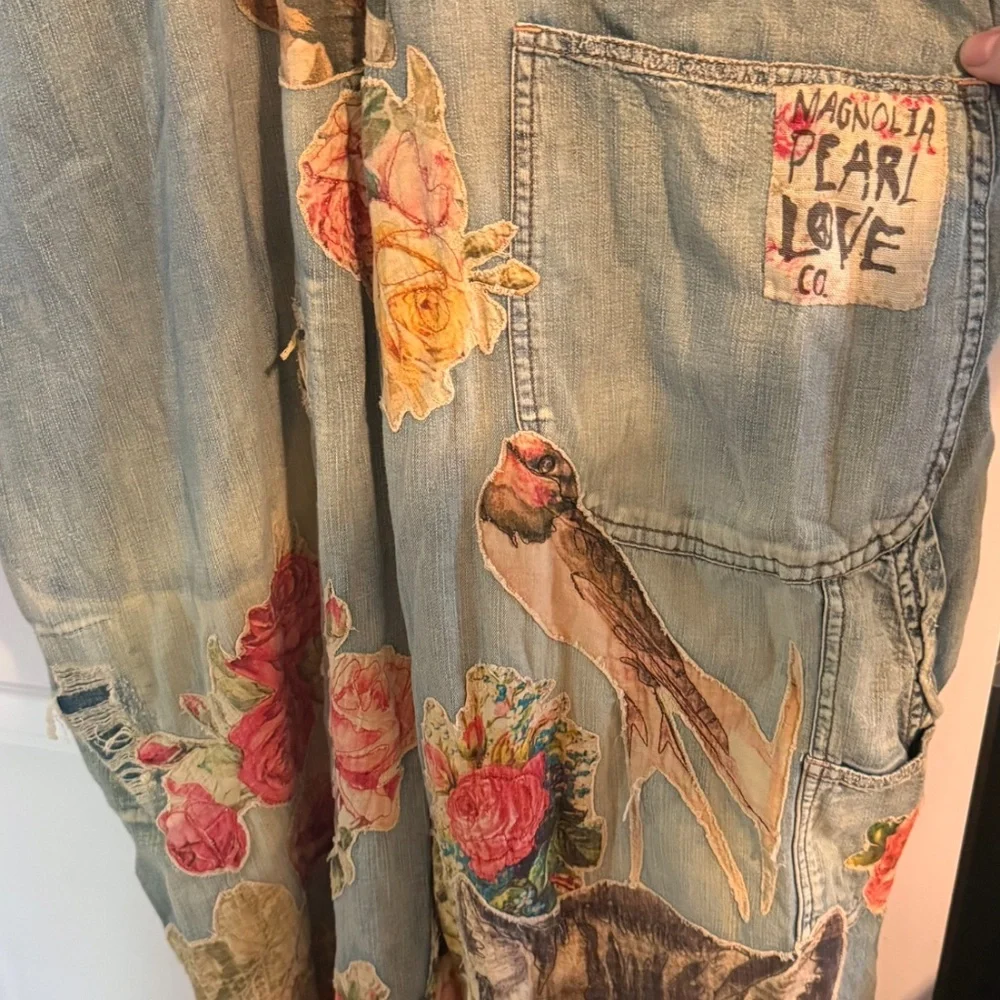 Magnolia Pearl "Floral Kitty" Overalls - Brand New! - Picture 10 of 15